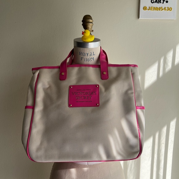 NEW Victoria's Secret Pink Trim Tote - Picture 2 of 8